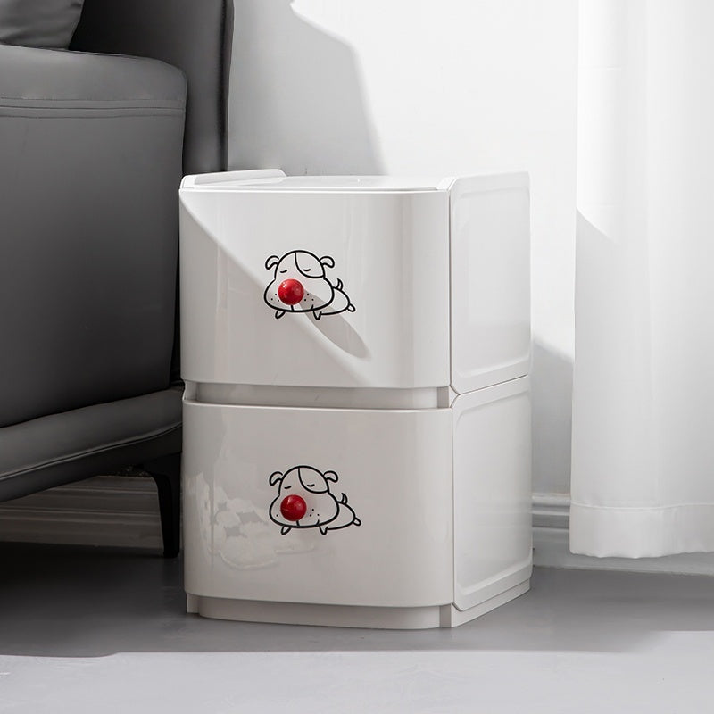 2-Tier Mobile Storage Rack with Drawers