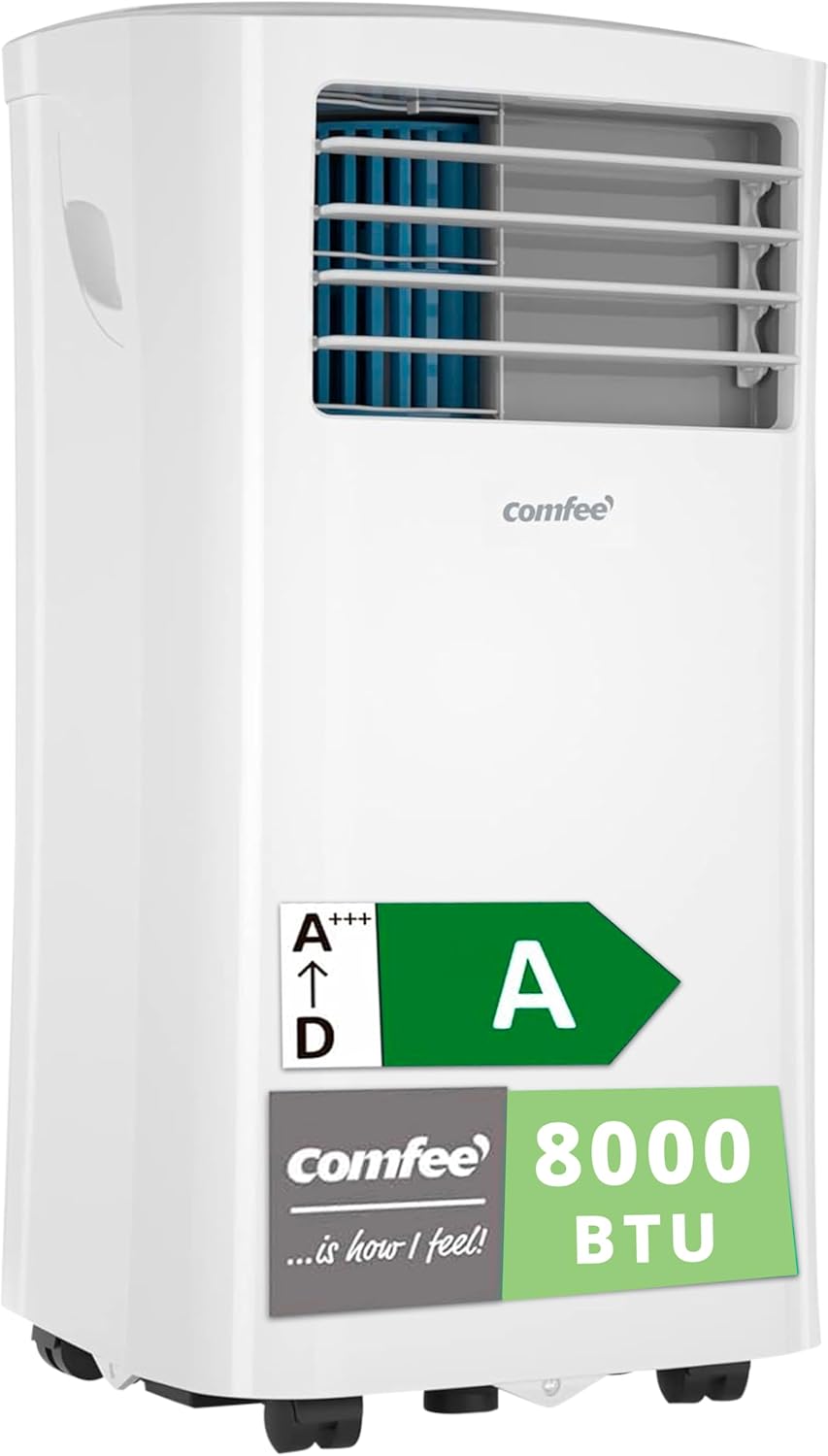 2026 COMFEE Pingüino Aire Acondicionado Portátil 8000 BTU / 2000 Frigorías – Climatizador sin unidad exterior – Enfriador Silencioso Bajo Consumo con Kit de Ventana | 3x1 Refrigera, Ventila y Deshumidifica