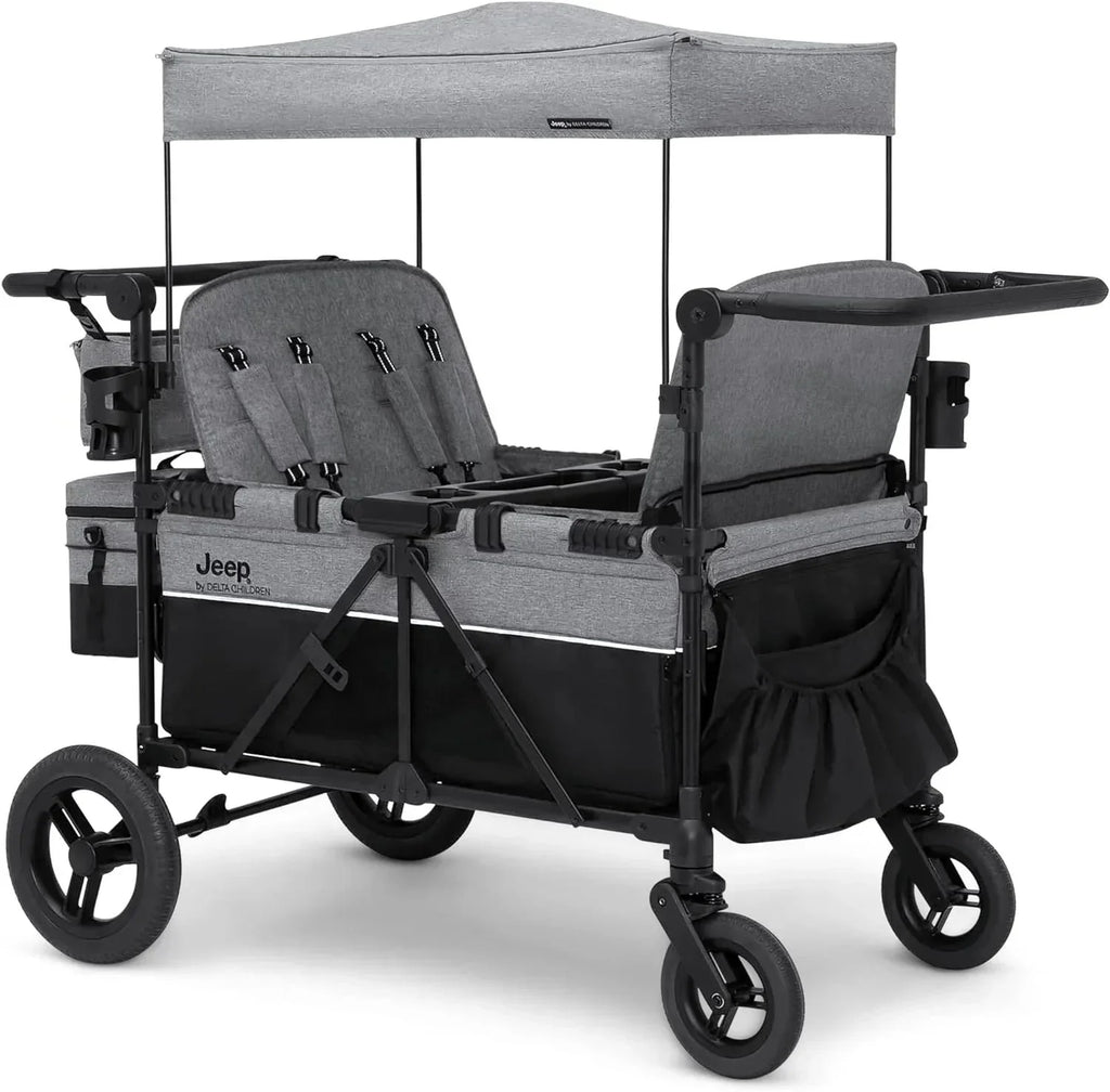 2026 NewJeep Wrangler Deluxe 4-seater stroller by Delta Children Premium Quad stroller
