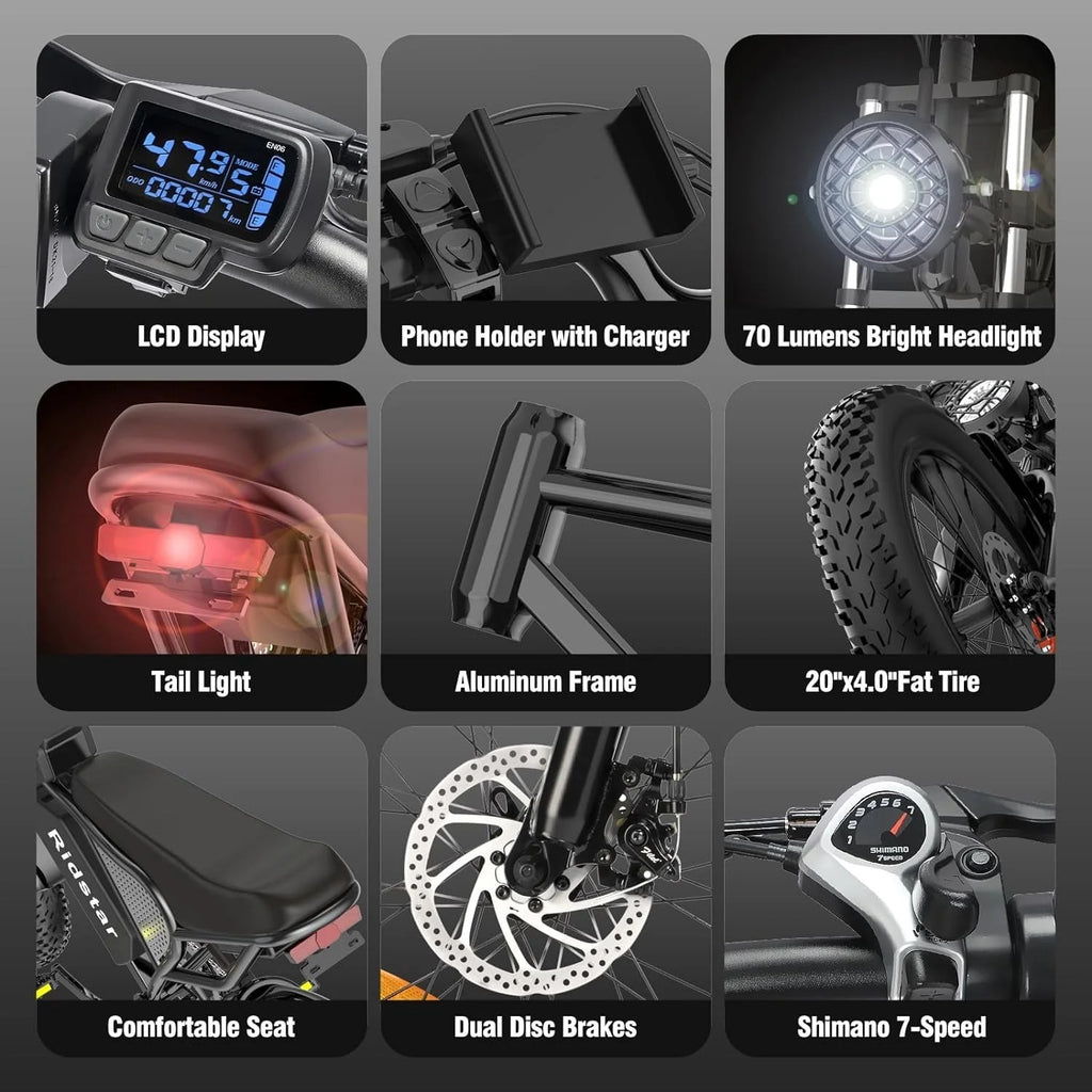 2026 NewElectric bike Q20, 2000W, 52V, 30-180 miles, all-terrain fat bike for adults