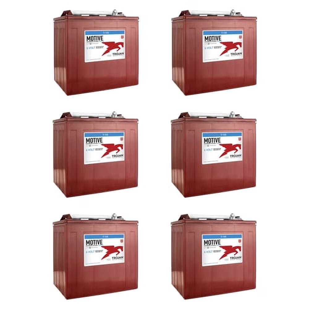 2026 New6-Volt Golf Cart Batteries - Trojan Battery 6V/225Ah T-105 (6-Pack, 36V)