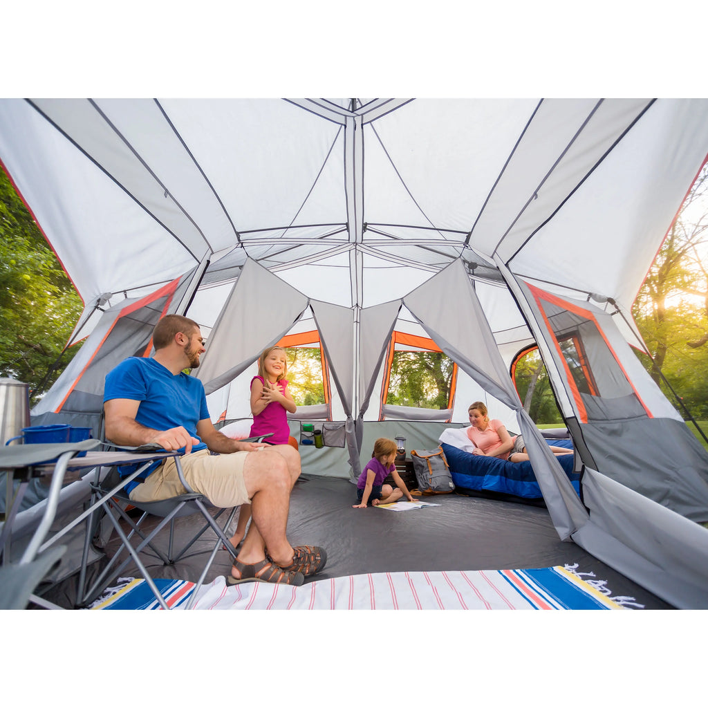 2026 NewOzark Trail 20' x 18' 12-Person 3-Room Instant Cabin Tent with Screen Room, 56.5 lbs