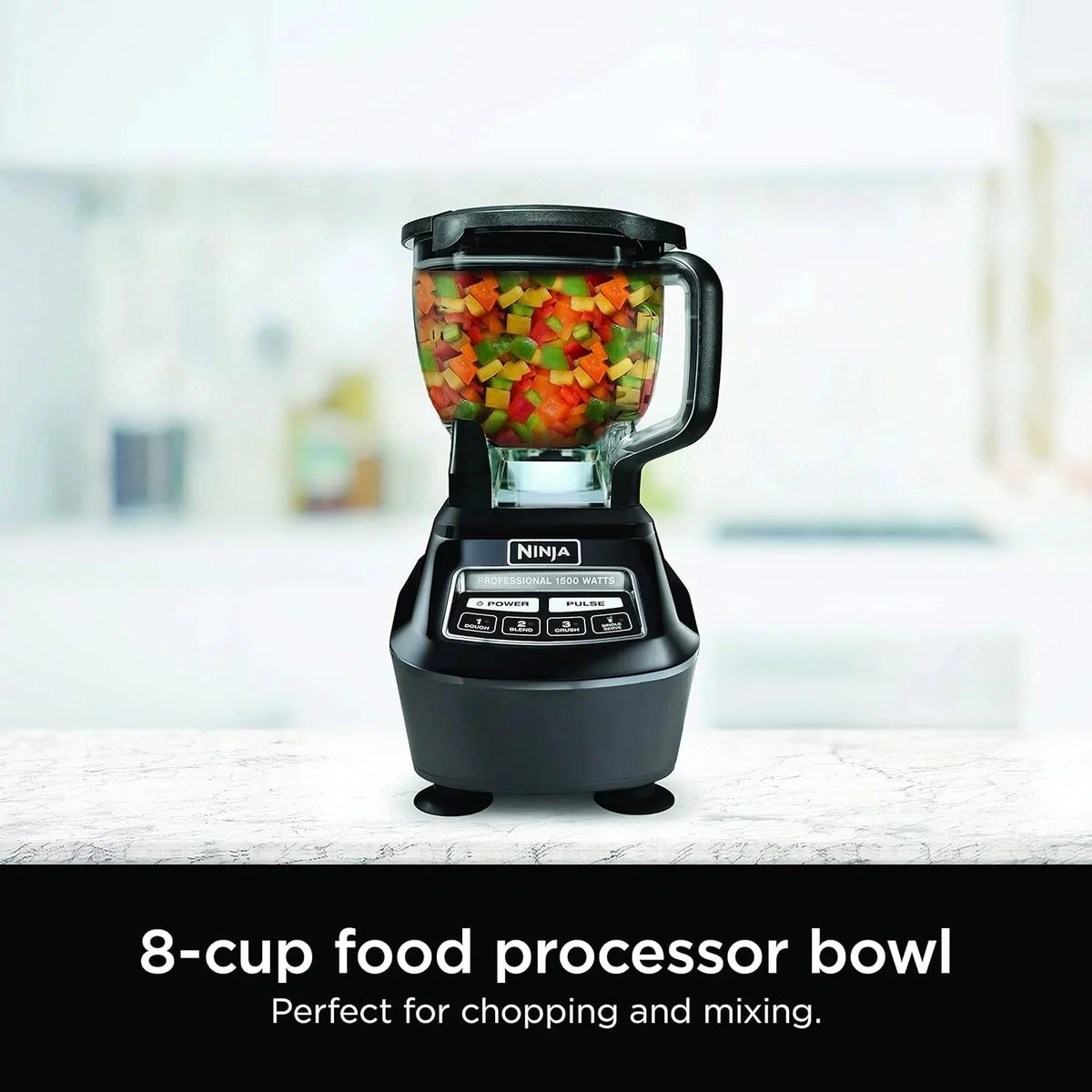 2026 NewNinja Mega Kitchen System, 1500 Watt Stand Mixer (2.1 Liters) and Food Processor (8 Cups) with (2) 473 ml Takeaway Cups