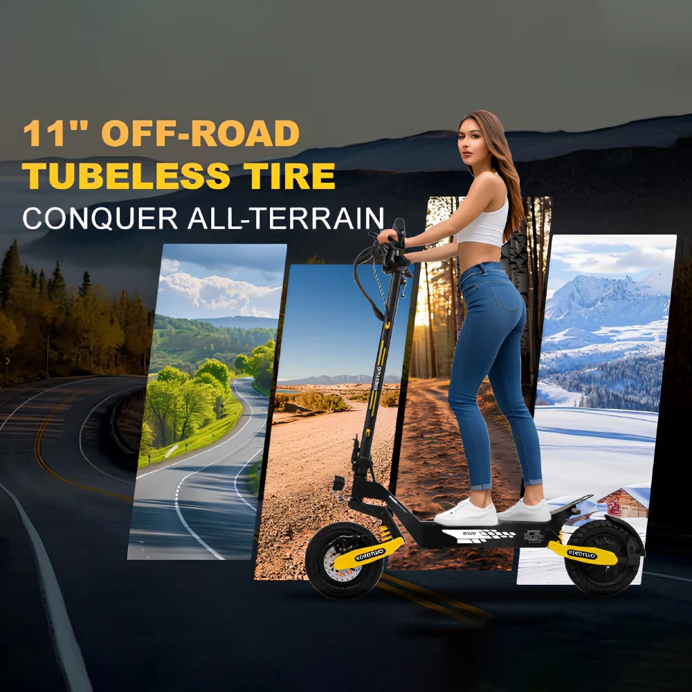 2026 NewOff Road Electric Scooter for Adults, 1200W Motor Fast E Scooter, Up to 28MPH Top Speed & 20Miles Long Range, 11" Off-Road Tires, 330lbs MAX Load, Foldable