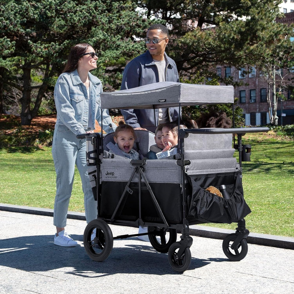 2026 NewJeep Wrangler Deluxe 4-seater stroller by Delta Children Premium Quad stroller