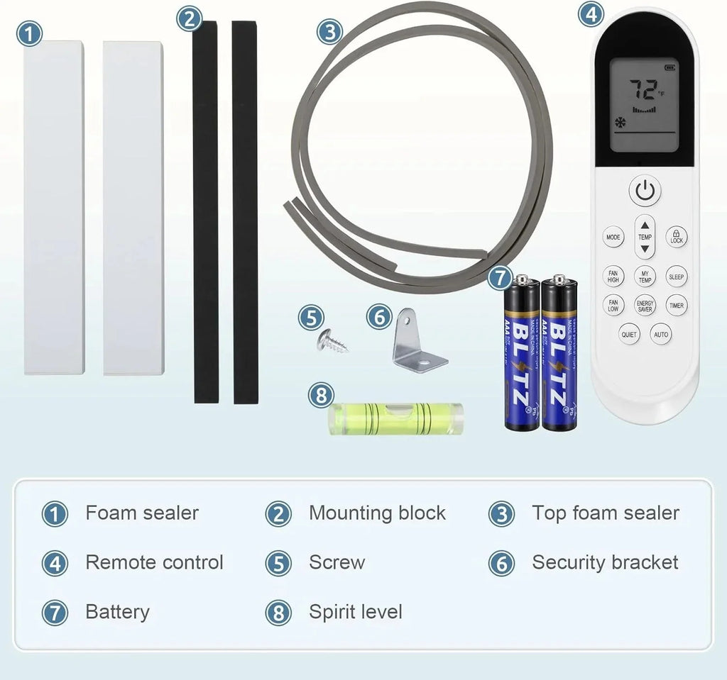 2026 NewAntarctic Star 12,000 BTU U-shaped window air conditioner, cools rooms up to 550 square feet with 6 modes, 24-hour timer, ultra-quiet window air conditioner