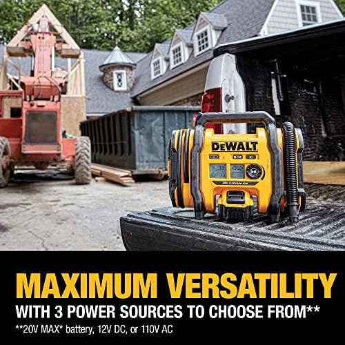 2026 NewDEWALT 20V MAX tire inflator, compact and portable, automatic shut-off, LED light