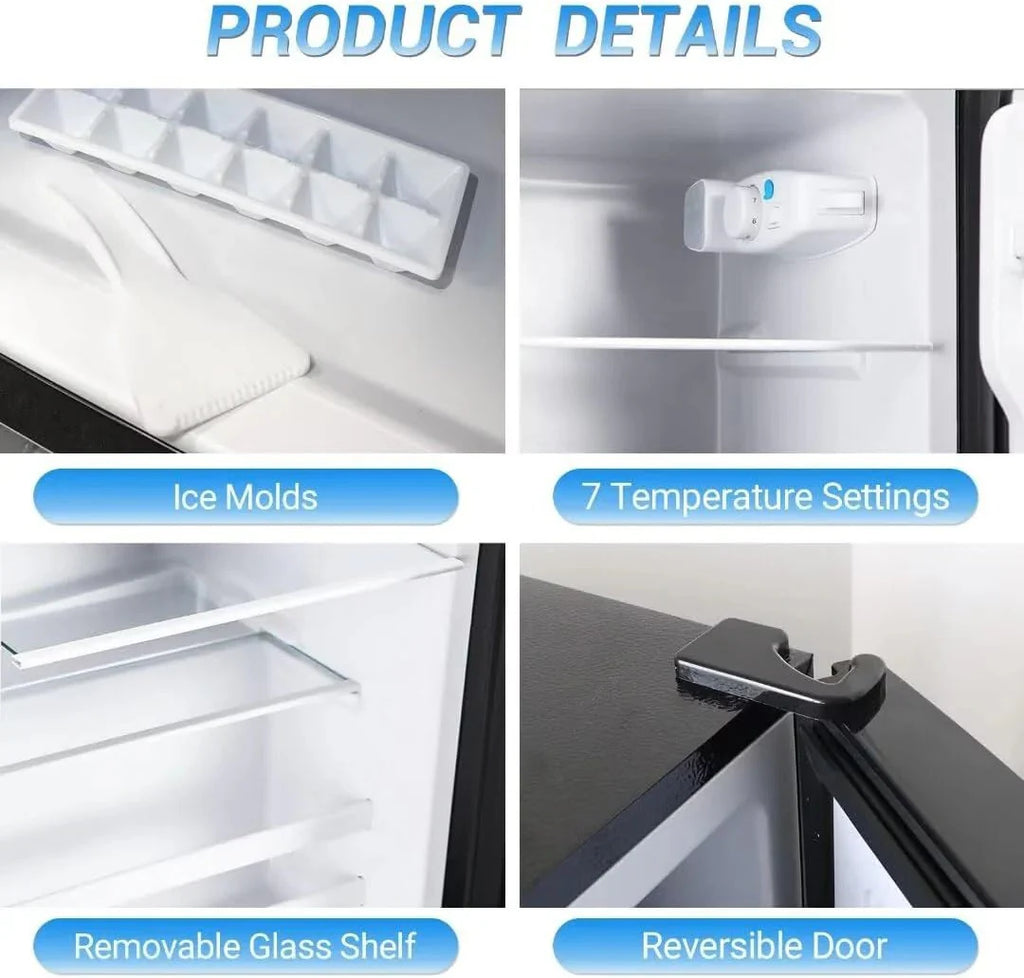 2026 NewApartment-sized refrigerator, 3.5 cubic feet (approx. 99 liters) usable capacity, small refrigerator with freezer compartment, suitable for houses and apartments, freestanding