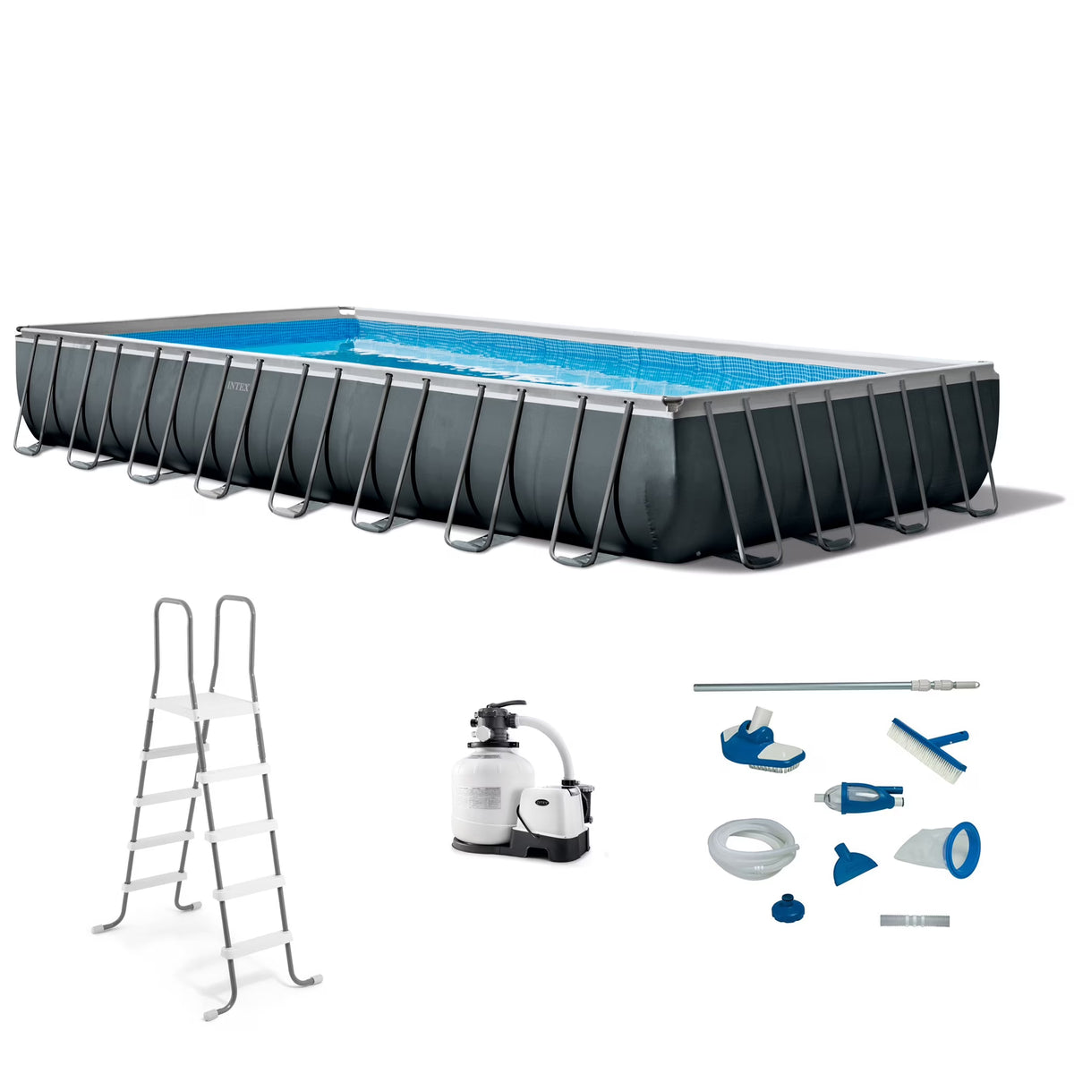 2026 NewINTEX 24ft x 12ft x 52in Ultra XTR Above Ground Pool, Floats (2 Pack), & Inflatable Cooler