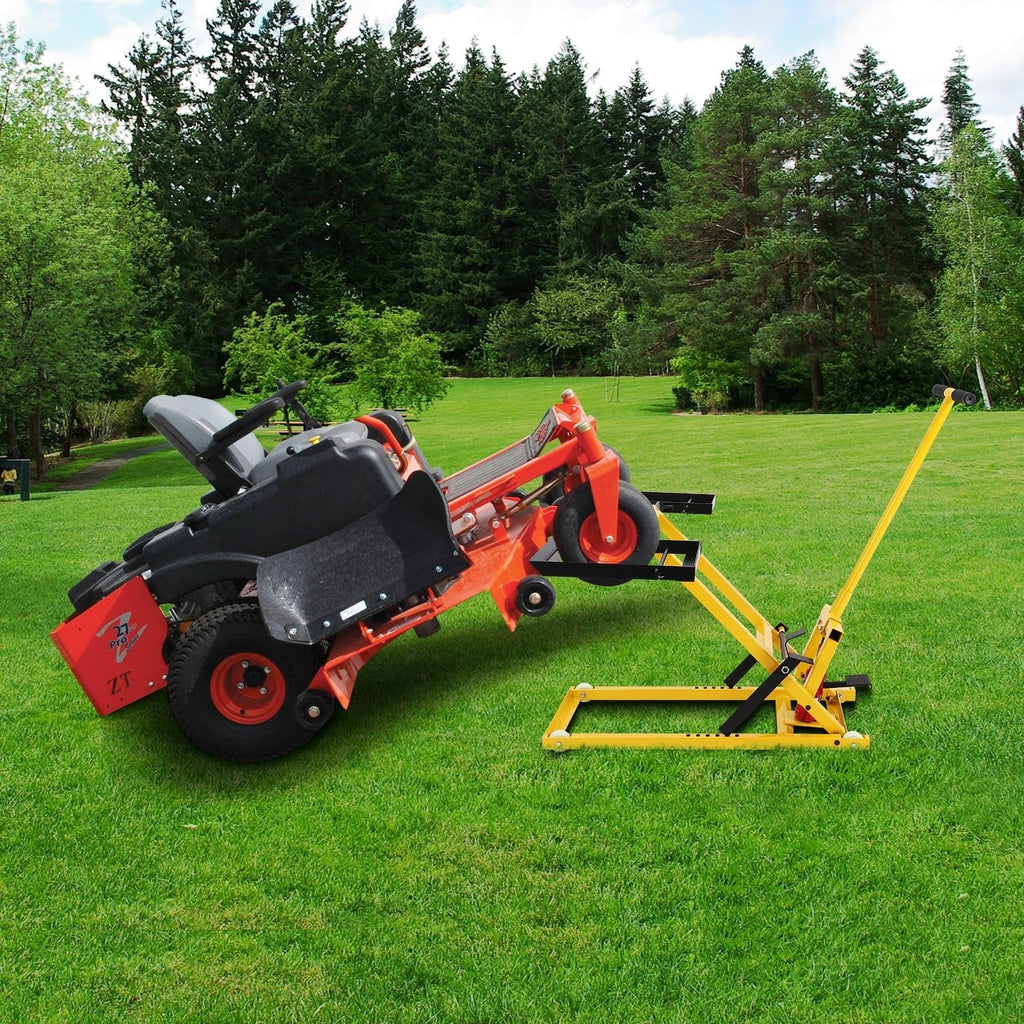 2026 NewLawn mower lift with hydraulic jack, 66 cm (26 inch) lifting height, welded steel construction, lifting capacity 227 kg (500 lbs), for ride-on lawn mowers, tractors and ATVs