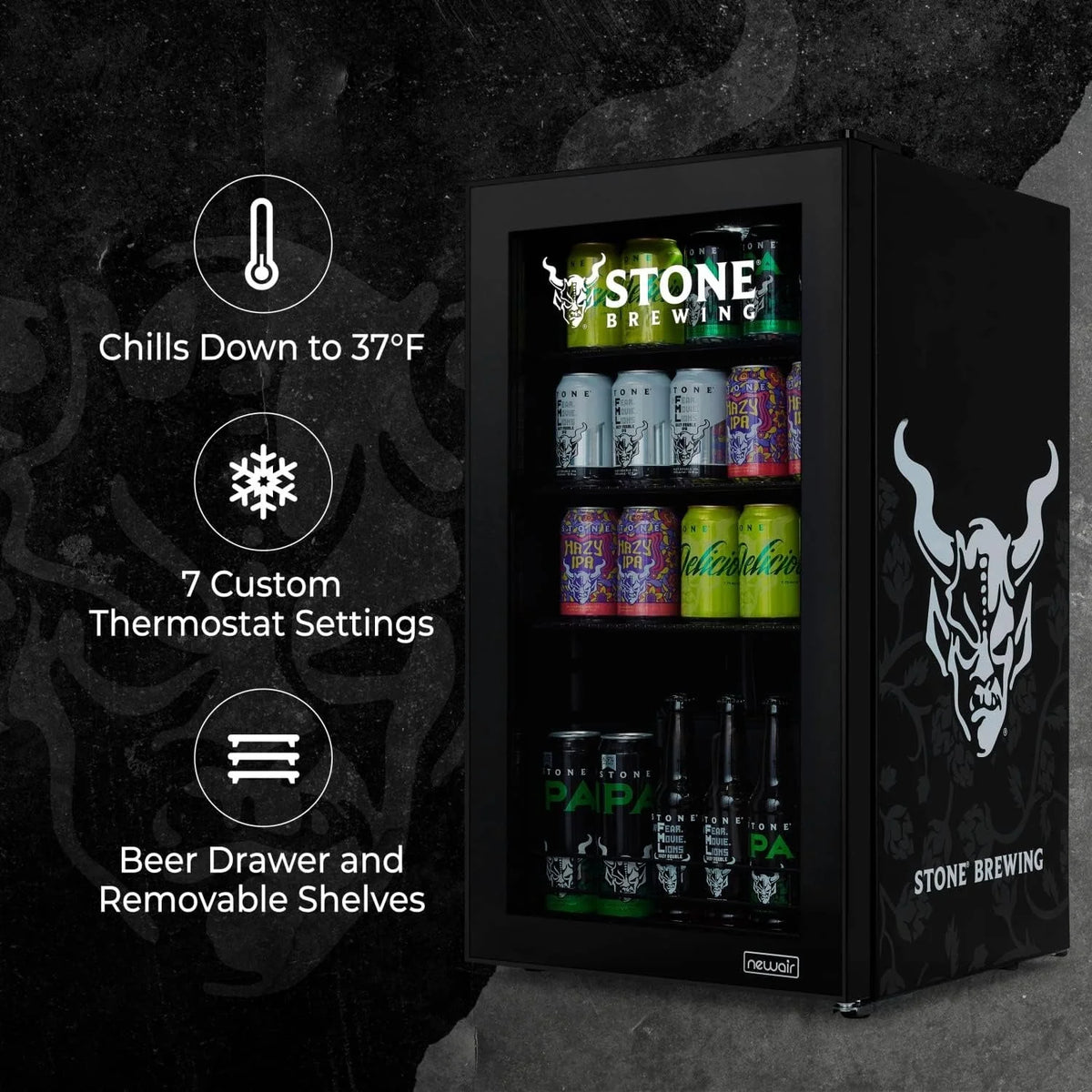 2026 NewBeverage Refrigerator Cooler | 126 Cans Free Standing with Right Hinge Glass Door | Mini Fridge Beverage Organizer Perfect For Beer, Wine, Soda, And Cooler Drinks