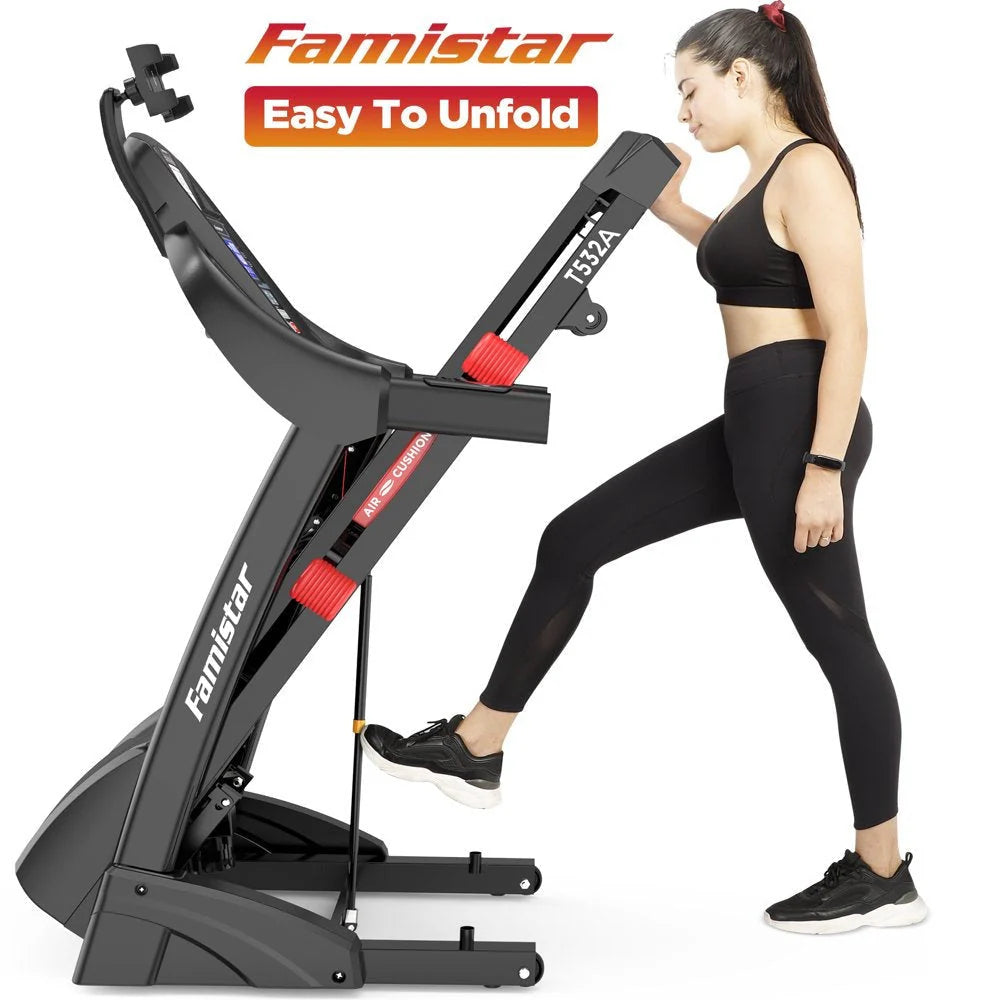 2026 NewFamistar Folding Treadmill for Home with 15 Levels Auto Incline, 300LB Capcity, 10MPH Fast Speed Controls