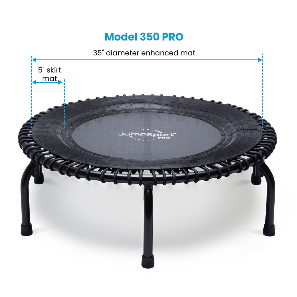 2026 NewJumpSport 350 Pro Fitness 39" Cardio Workout Indoor Trampoline, Teal/Black