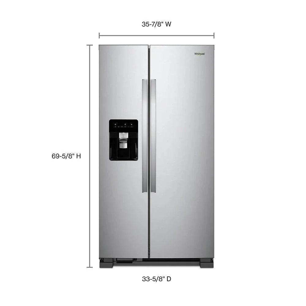2026 New36-inch wide side-by-side refrigerator – 24 cubic feet stainless steel