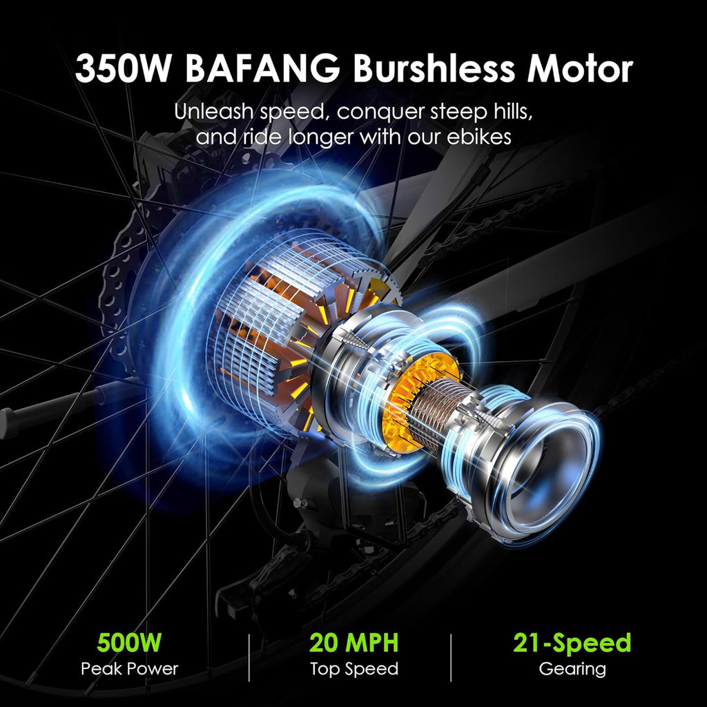 2026 Bicicleta eléctrica todoterreno para adultos Oraimo Monster 100 – Motor BAFANG 350W (pico 500W)