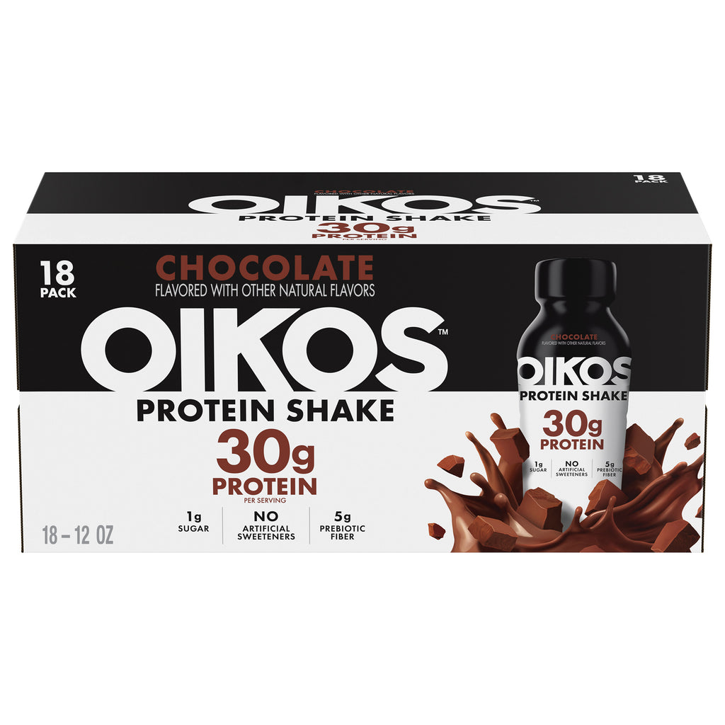 2026 NewOikos 30g Chocolate Protein Shake, 12 fl oz, 18-pack