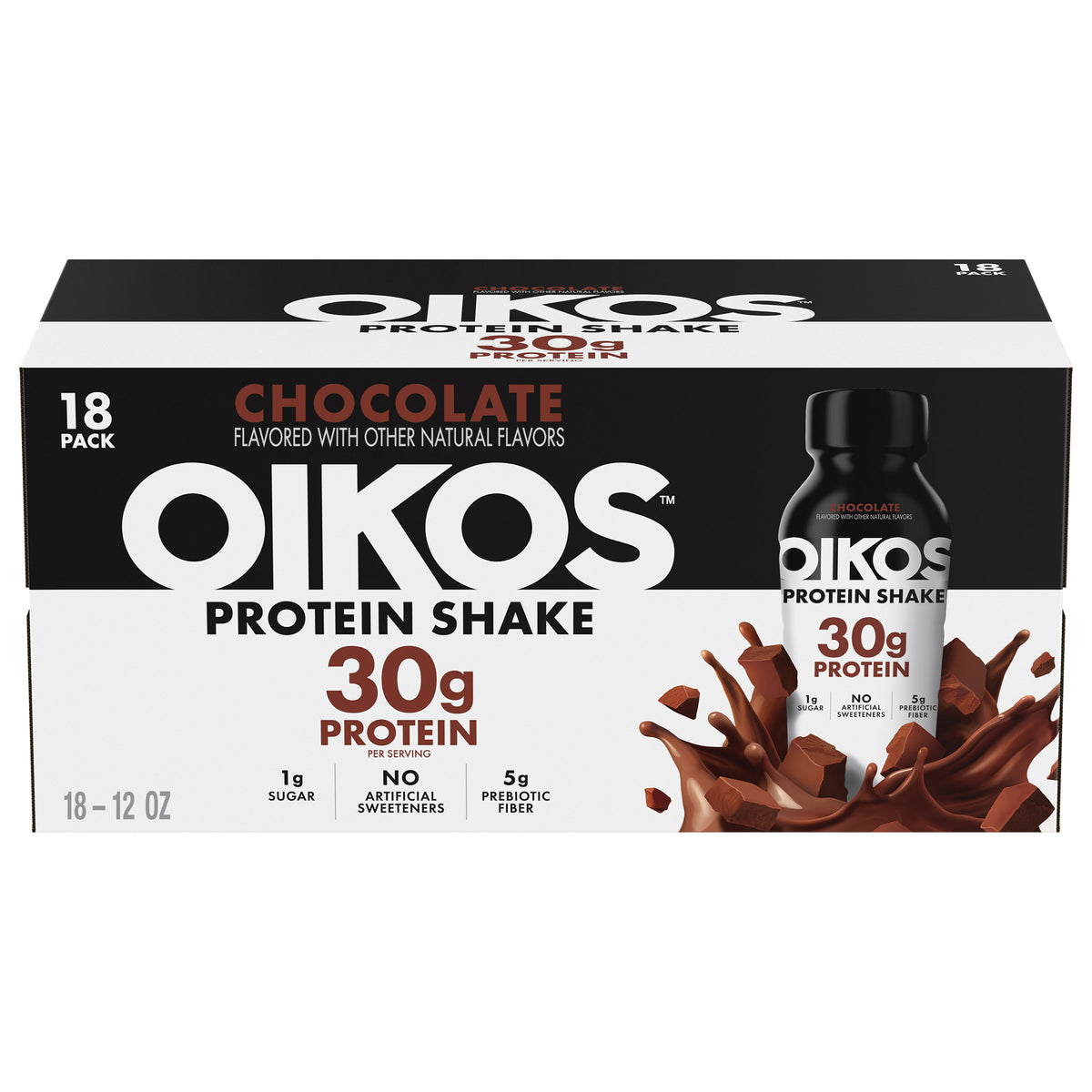 2026 NewOikos 30g Chocolate Protein Shake, 12 fl oz, 18-pack