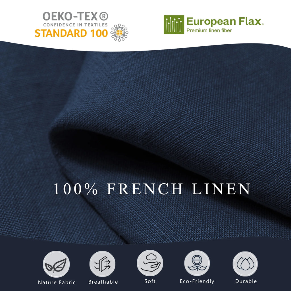 2026 New100% Pure Linen Duvet Cover with Button Closure and Corner Ties Soft & Breathable - Natural Full/Queen