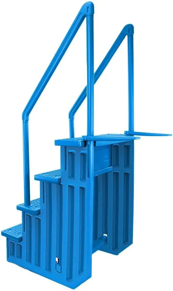 2026 NewNon-slip pool entrance steps | Gray | Suitable for above-ground pools | Can be installed on patios with a height of 122 to 137 cm | Maximum load capacity 136 kg
