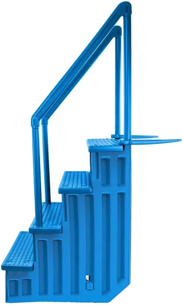 2026 NewNon-slip pool entrance steps | Gray | Suitable for above-ground pools | Can be installed on patios with a height of 122 to 137 cm | Maximum load capacity 136 kg