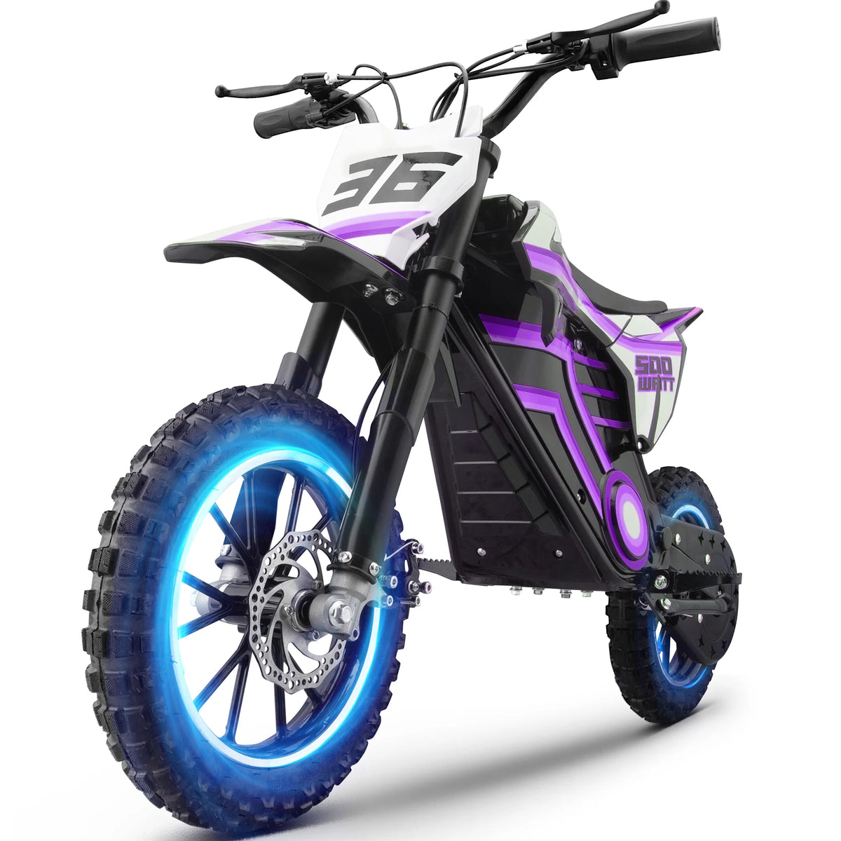 2026 NewQEASET electric dirt bike, 500W kids dirt bike for Boys Girls Age 8-14, Blue