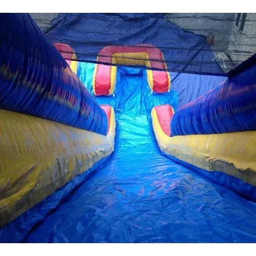 2026 New20-foot high inflatable double slide with pool and drying area