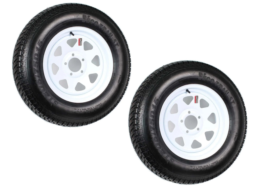2026 New2-pack trailer tires on rim ST205/75D15 205/75 D 15 inch LRC 5-hole white spokes  1