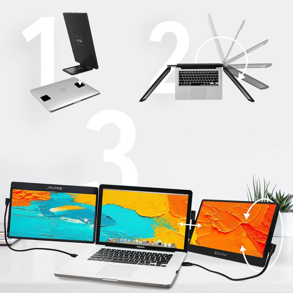 2026 NewSideTrak Swivel Triple Portable 12.5x22 Monitor 2-Pack - Black 82868419