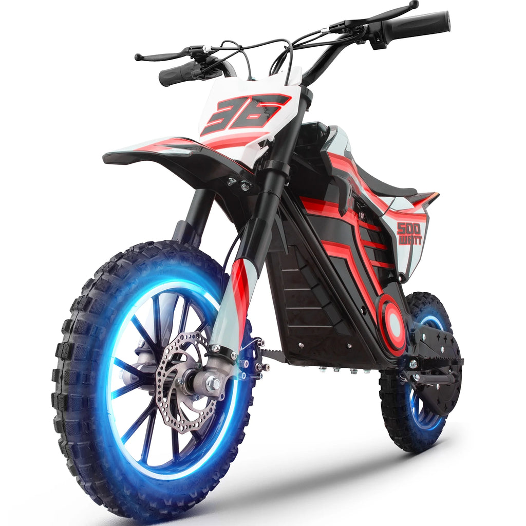 2026 NewQEASET electric dirt bike, 500W kids dirt bike for Boys Girls Age 8-14, Blue