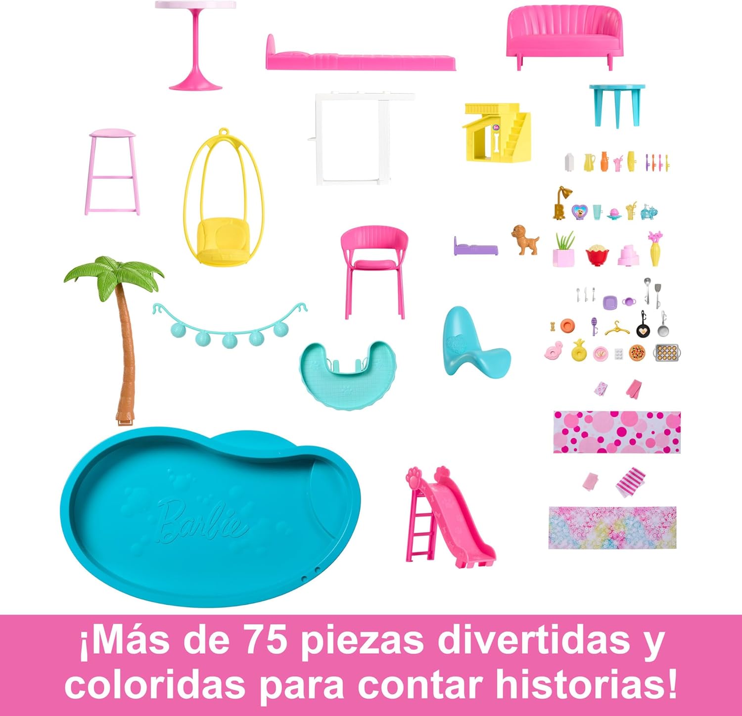2026 Barbie Dreamhouse 2023 Casa para muñecas de juguete de 3 plantas con +75 muebles y accesorios, +3 años (Mattel HMX10)
