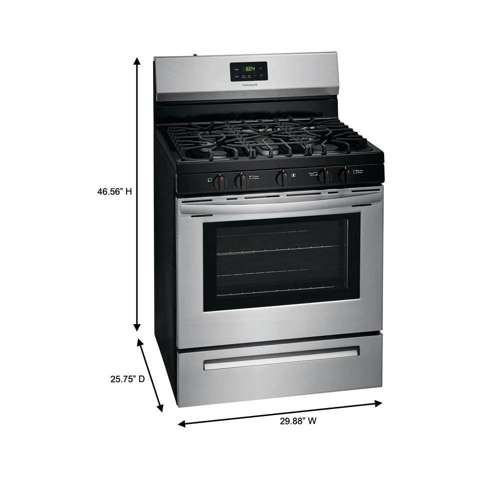 2026 NewFrigidaire 30 inch (76 cm) wide freestanding 5-burner stainless steel gas hob FCRG3052AS