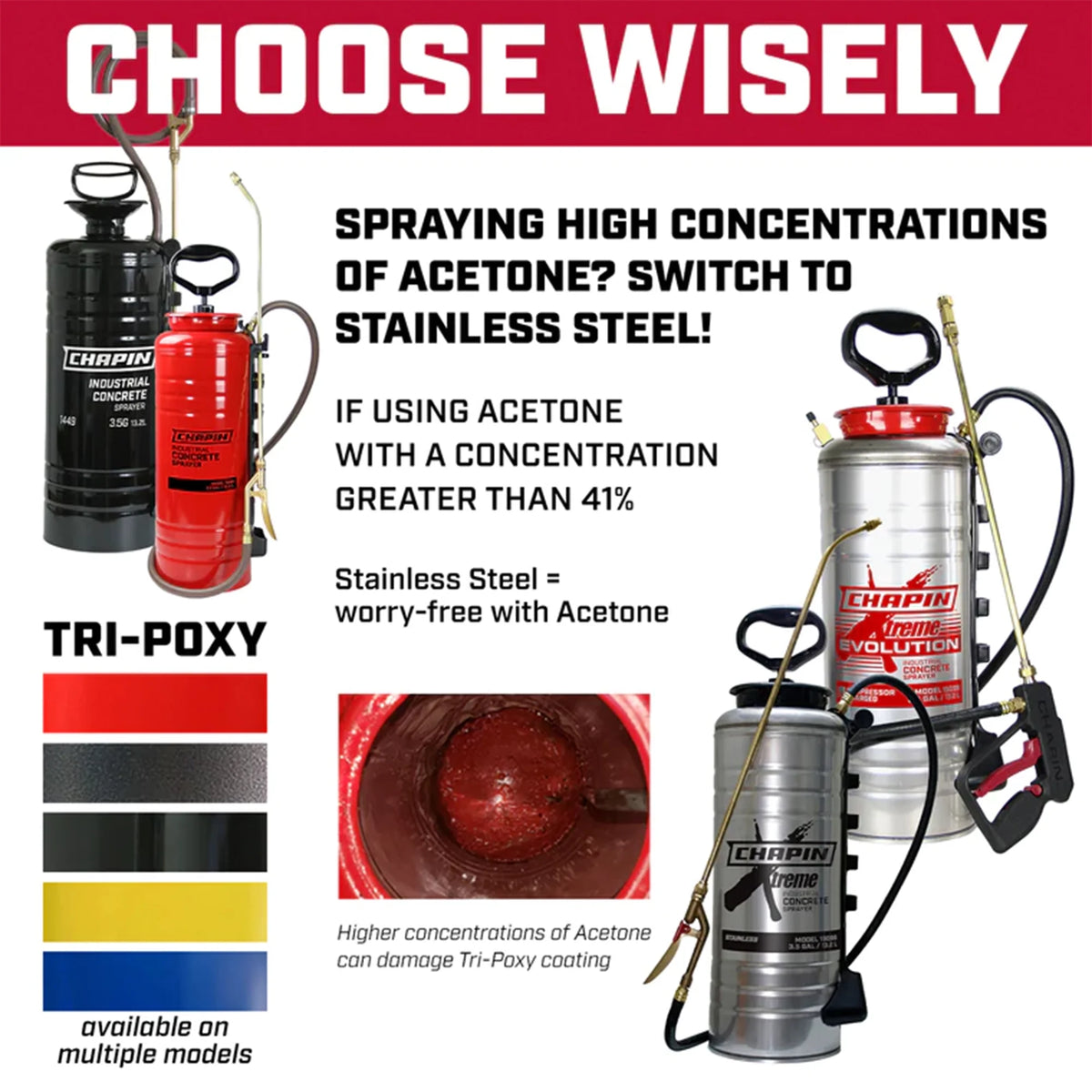 2026 NewChapin 1949 3.5 Gallon Tri-Poxy Industrial Concrete Open Head Tank Sprayer