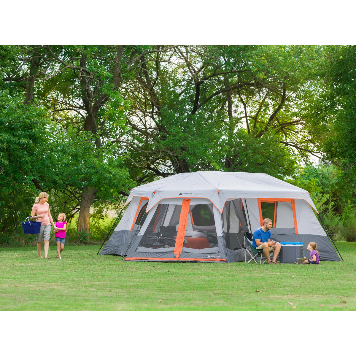 2026 NewOzark Trail 20' x 18' 12-Person 3-Room Instant Cabin Tent with Screen Room, 56.5 lbs