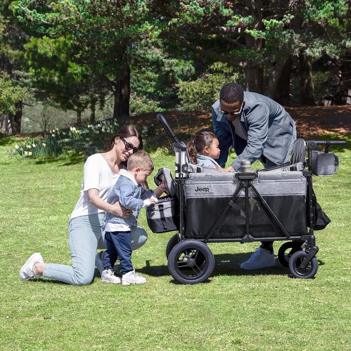 2026 NewJeep Wrangler Deluxe 4-seater stroller by Delta Children Premium Quad stroller
