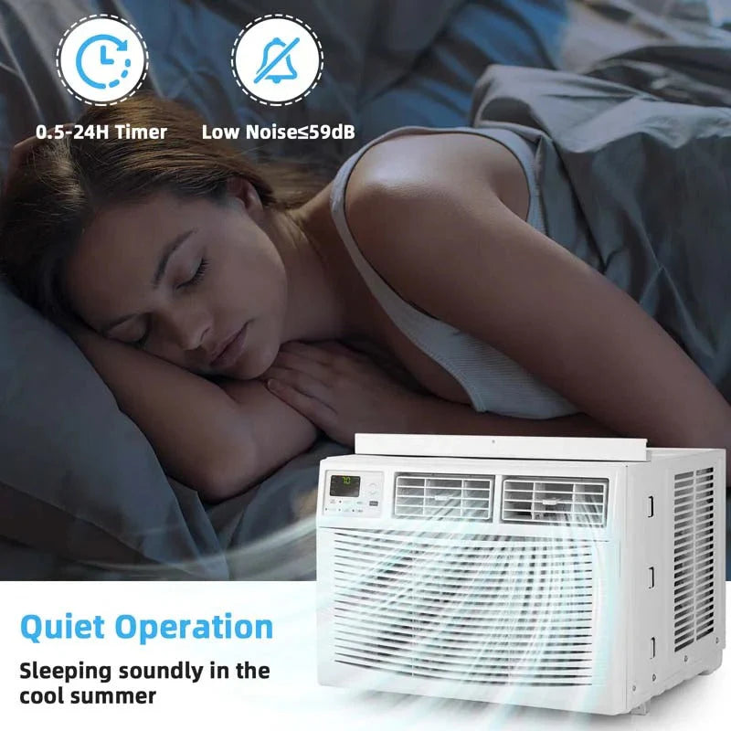 2026 NewQuiet window air conditioner with 10,000 BTU, remote control, Eco mode, Energy Star certified, 3-in-1 unit with dehumidifier