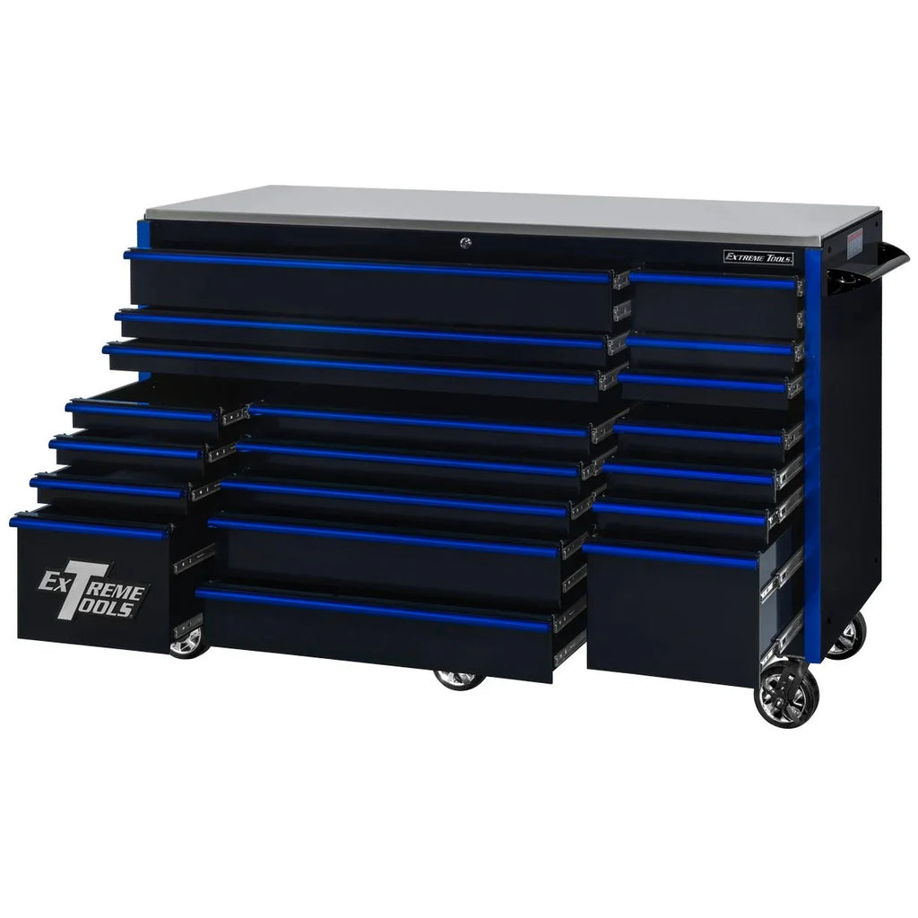 2026 NewExtreme Tools RX250 Series 72-inch x 30-inch Rolling Cart – 19 Drawers – 250 lb Drawer Slides