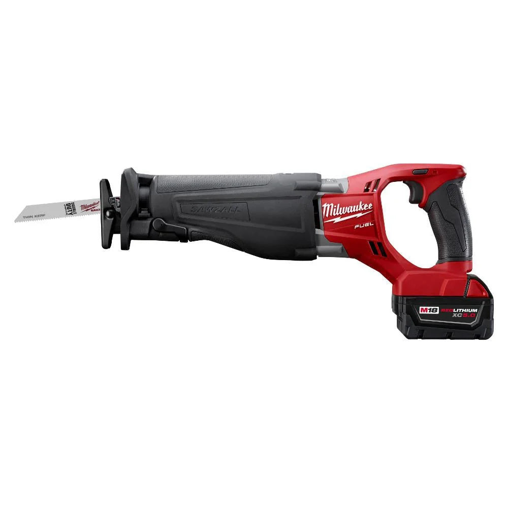 2026 NewMilwaukee M18 FUEL 18-Volt Lithium-Ion Battery Combo Set (10-piece) with brushless motor, 2025, including 2 x 5.0 Ah batteries, charger and 2 tool bags.