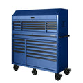 2026 New2025 56 inch W x 22 inch D Heavy-duty combination tool trolley with 23 drawers and tool cabinet in matte blue