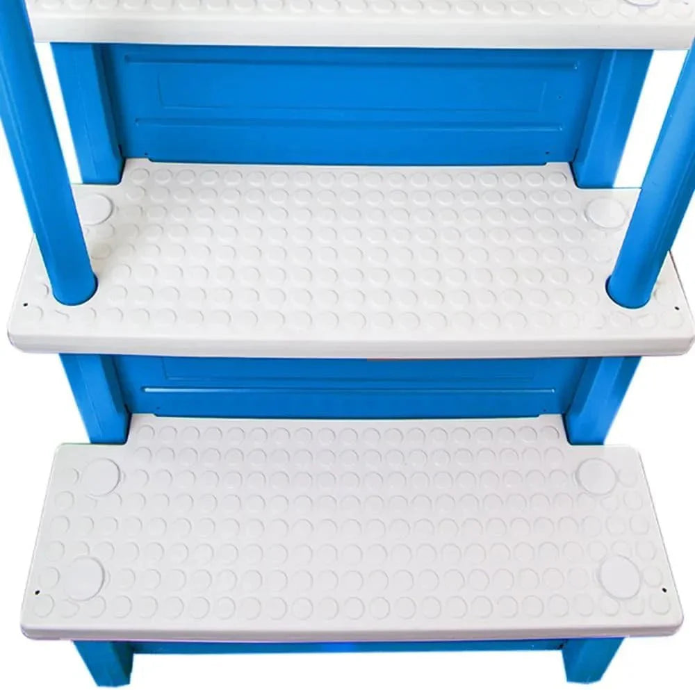 2026 NewNon-slip pool entrance steps | Gray | Suitable for above-ground pools | Can be installed on patios with a height of 122 to 137 cm | Maximum load capacity 136 kg