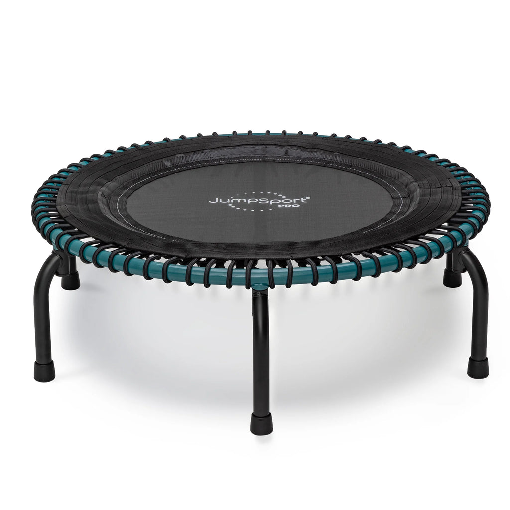 2026 NewJumpSport 350 Pro Fitness 39" Cardio Workout Indoor Trampoline, Teal/Black