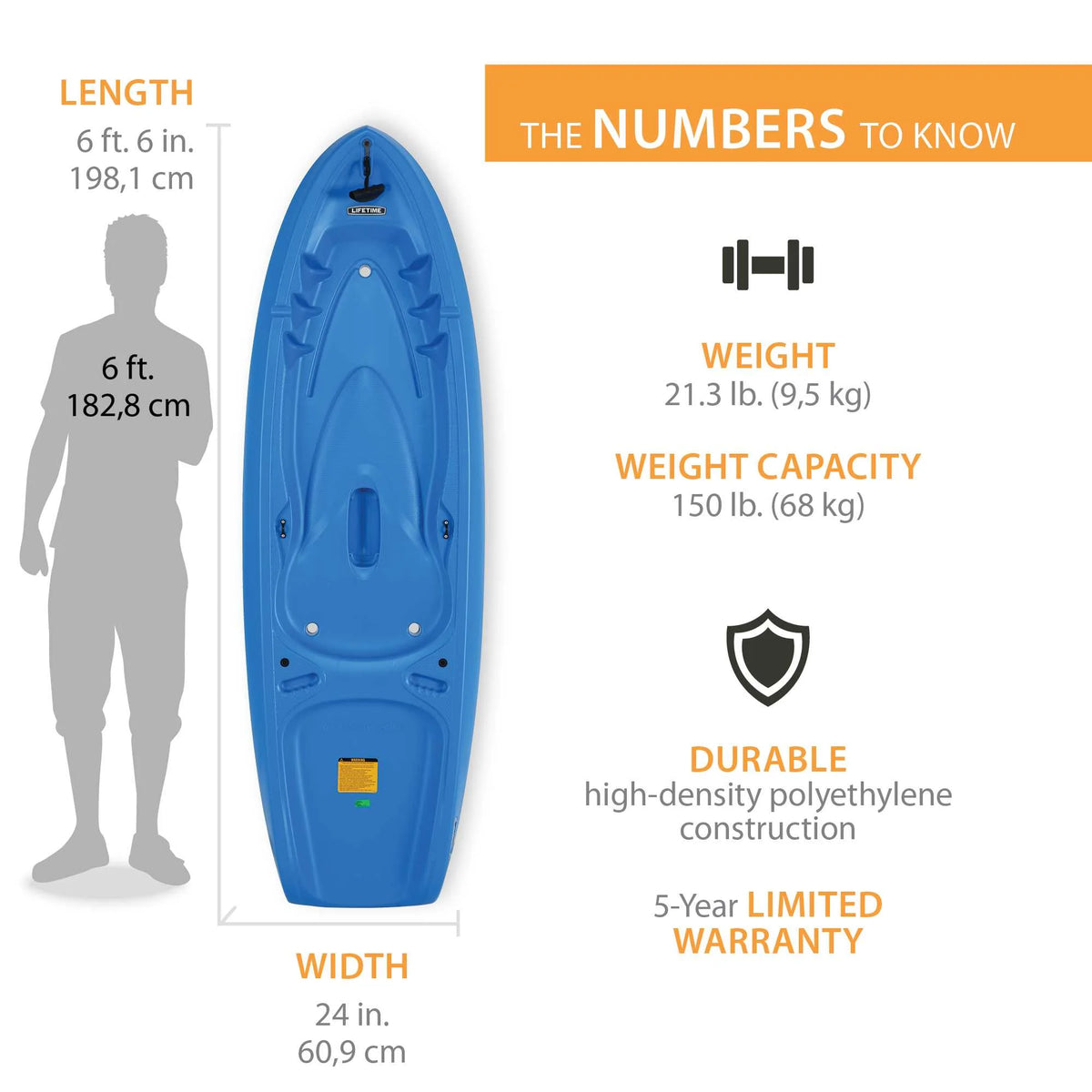 2026 NewLifetime Recruit 6.5 ft Youth Sit-on-Top Kayak, Lime Green (90765)