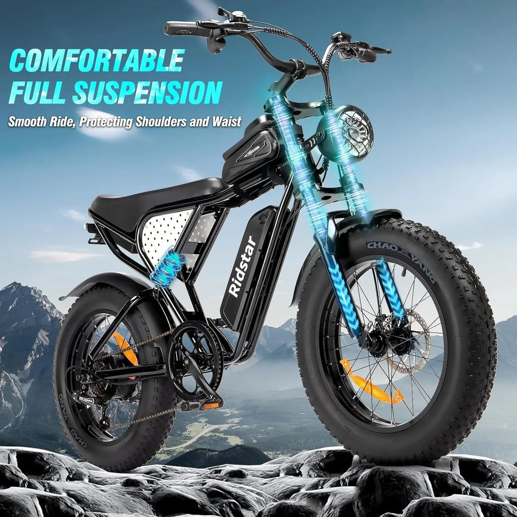 2026 NewElectric bike Q20, 2000W, 52V, 30-180 miles, all-terrain fat bike for adults