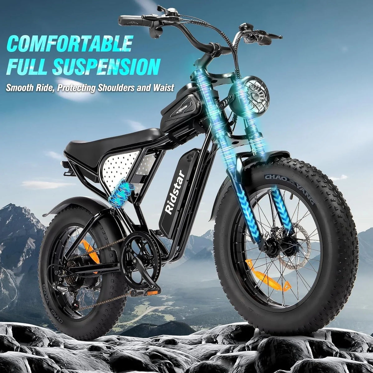 2026 NewElectric bike Q20, 2000W, 52V, 30-180 miles, all-terrain fat bike for adults