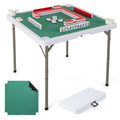 2026 NewCostway 35" Folding Mahjong Table with Cup Holders & Smooth Felt Mat Carrying Handle Green