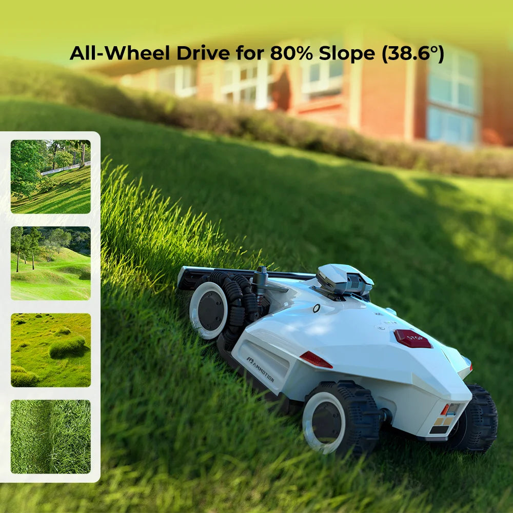 2026 NewLUBA 2 AWD 5000 Robot Lawn Mower (2024 Version), All-Wheel-Drive for 80% Slope, Perimeter Wire Free for 1.25 Acres, Cut Height 1.0"-2.7"