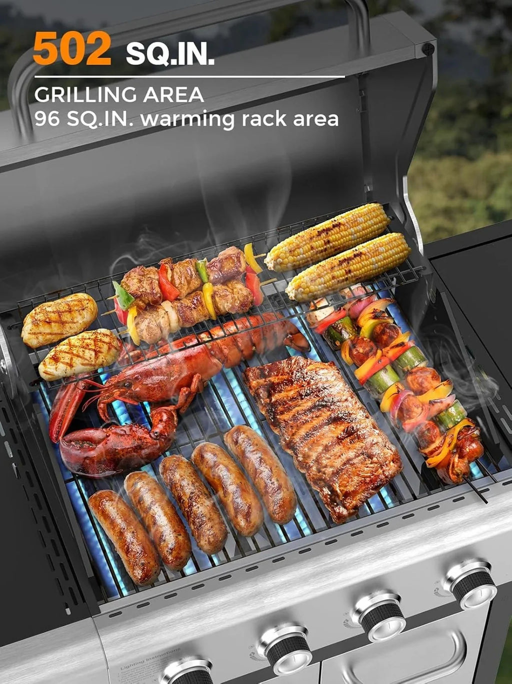 2026 New4-Burner BBQ Propane Gas Grill, 44000 BTU