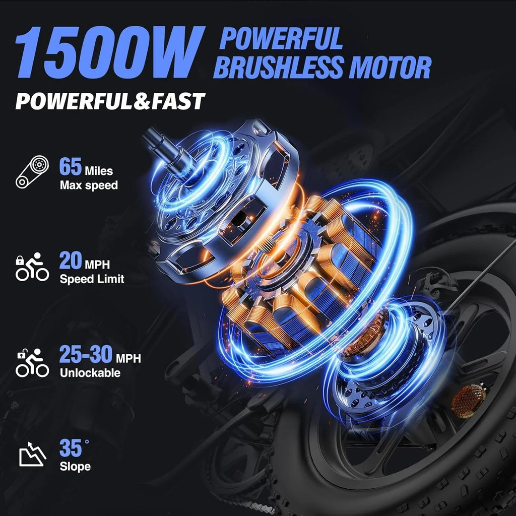 2026 NewElectric bike Q20, 2000W, 52V, 30-180 miles, all-terrain fat bike for adults