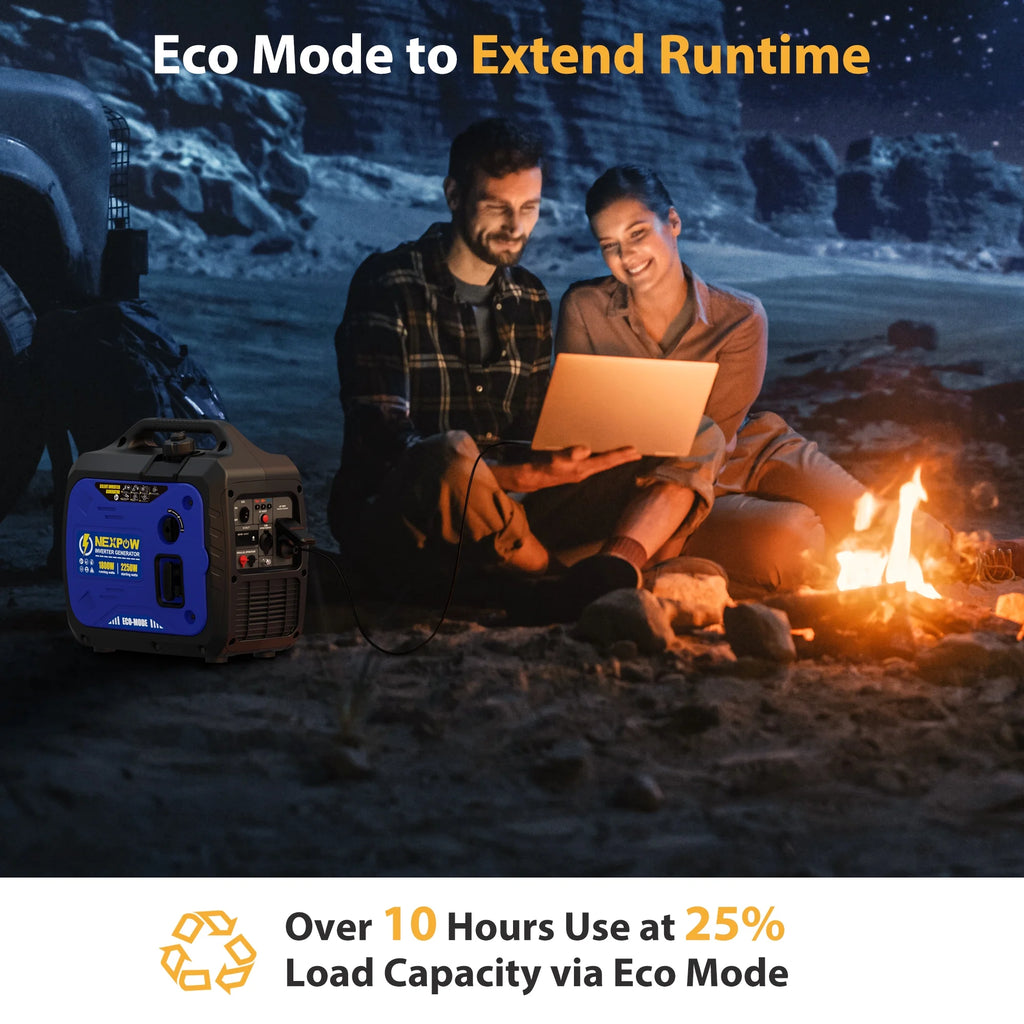 2026 NewNEXPOW 2250W Portable Inverter Generator, Gasoline Power Quiet Lightweight for Backup Home & Camping, Eco-Mode Feature, Parallel Capability, EPA Compliant