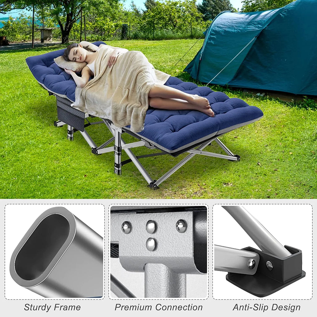 2026 NewSlsy 2 Pack Folding Bed Cot with 3.3 Inch 2 Sided Mattress, 75"* 28" Folding Camping Cots with Carry Bag, Portable Sleeping Cot Guest Bed
