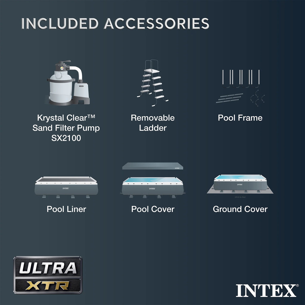 2026 NewINTEX 24ft x 12ft x 52in Ultra XTR Above Ground Pool, Floats (2 Pack), & Inflatable Cooler